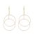 Simple and Stylish Costume Jewellery: Gold Dangly Earrings with Large Double Circle Drops