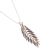 Fun Fashion Jewellery: Long Rose Gold Necklace with Large Fronded Leaf Pendant - 34