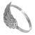 Sterling Silver Jewellery: Ring with Oxidised Angel Wing Design