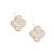 Contemporary Gold Tone Small 8mm Clover Stud Earrings with CZ Crystals (M189)
