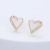 Small 8mm Silver Tone Sparkly  Folded Heart Stud Earrings