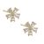 Small 7mm Sparkly Gold Tone Five Petalled Flower Stud Earrings 