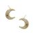 Small Sparkly Silver Tone Crescent Moon Stud Earrings 