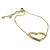 Rue B Beautiful Fashion Jewellery: Gold Adjustable Size Drawstring Bracelet with Sparkly Loveheart Design (U221)
