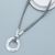 Statement Grey Cord Magnetic Necklace with Hammered Scratch-Finish Silver Donut Pendant