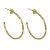Classic Sterling Silver: Gold-Plated  Diamond Cut 30mm 3/4 Semi-Hoop Earrings (E756)