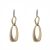 Statement Fashion Jewellery: Large Chunky Curved Worn Gold Tone Earrings with Pitted Finish and Crystals (7.5cm) (M494)B)