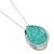Beautiful Silver Tone Pendant with Shimmery Teal Centre Teardrop