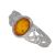 Beautiful Sterling Silver Jewellery: Celtic Ring with Small Baltic Amber Oval (SR184)