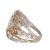 Banyan Sterling Silver Statement Ring with Brass Swirls and CZ Crystals (SR174)