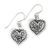 Large oxidised Sterling Silver Filigree Heart drop Earrings
