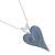 Silver Tone and Shimmery Blue Heart Pendant with Preserved Petals