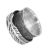 Sterling Silver Jewellery: Chunky Oxidised Textured Ring with Spinning Leaf (SR104)