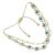 Adjustable Toggle Gold Tone Double Layered Bracelet with Light Blue Glass Evil Eye Beads (M144)B)