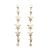 Contemporary Fashion Jewellery: Long 55mm Dangly Multi-Star Gold Stud Earrings (I55)