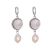 Gorgeous Fashion Jewellery: Lever Arch Earrings with Long Iridescent Mother of Pearl and Freshwater Pearl Elements (5cm) (M3)A)