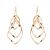Contemporary Fashion Jewellery: 6.5cm Long Earrings with Gold Twisted Rhombus Shapes (DX19)
