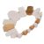Playful Fashion Jewellery: Stretch Bracelet with Glossy white and striped resin and wooden beads  (SB16)