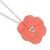 Cute Fashion Jewellery: Delicate Silver Chain Necklace with Matt Coral Poppy Flower Pendant (I59)D)