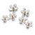 Gorgeous Sterling Silver Jewellery: Triple Daisy Stud Earrings with Brass Dot Details (E682)