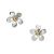 Silver and Gold Tiny Daisy Studs sterling silver 925 jewellers in york