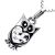 Owl and Heart Pendant in Sterling Silver