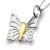 Sterling Silver and Gold Butterfly Pendant