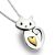 Cute Sterling Silver and Gold Cat with Heart Pendant