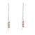 Pretty Sterling Silver Jewellery: Pull-Through Threader Pink Crystal Earrings (3mm x 89mm) (E419)A)
