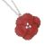 Cute Fashion Jewellery: Delicate Silver Chain Necklace with Matt Burgundy Poppy Flower Pendant (I59)A)
