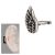 Quirky Sterling Silver Jewellery: Small Oxidised Angel Wing RIGHT Ear Cuff (10mm x 11mm)(E554) 