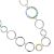 Long Accent of Colour Fashion Jewellery: Silver Tone Hoops Necklace With Multicolour Resin Circular(M477)