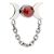 Semi Precious Red Agate Triple Moon and Chain Design On Internally Threaded Labret with Star Base (1.2mm x 6/7/8/10mm) (C240)G)
