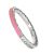 Sterling Silver Jewellery: Half Pink Enamel and Half CZ Crystal Ring (SR155)