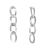 Gorgeous Fashion Jewellery: Long 7.5cm Oval Linked Earrings in Worn Silver Tone (M53)A)