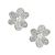 Small 1.2cm Silver Tone Sparkly Flower Stud Earrings with Raised Petals