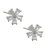 Small 7mm Sparkly Silver Tone Five Petalled Flower Stud Earrings