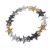 Silver, gold and hematite stretch star bracelet in a matt finish (M22)S