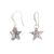 Cute Fashion Jewellery: Chunky Little Matt Metallic Grey Star Earrings with Crumpled Surface (2.5cm x 1.5cm) (R24)