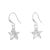 Cute Fashion Jewellery: Chunky Little Matt Silver Star Earrings with Crumpled Surface (2.5cm x 1.5cm) (R24)A)