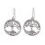 St Justin Pewter Jewellery: Beautiful Openwork Tree of Life Drop Earrings in Pewter [2.5cm x 2.5cm] (SJ1)