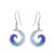 St Justin Sterling Silver Jewellery: Blue and Green Spiral Wave 'Glas Mor Mordardha' Enamelled Drop Earrings (39mm) (SJ15)