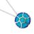 St Justin Sterling Silver Jewellery: Blue and Green Jellyfish Design Glas Mor 'Morgowles' Enamelled Pendant (24mm) (SJ21)