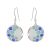 St Justin Sterling Silver Jewellery: Blue Glas Mor 'Bay' Enamelled Earrings (36mm) (E212)