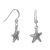 Nautical Sterling Silver Jewellery Oxidised Starfish Dangly Earrings (10mm x 26mm) (E383)