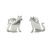 Cats Collection Sterling Silver Jewellery: Flat Silhouette Cat Stud Earrings (10mm x 12mm) (E639)