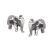 Tiny Sterling Silver Elephant Stud Earrings