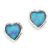 Medium Aviv Sterling Silver and Opal Heart Stud Earrings 