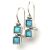 Double Square Blue Opal Sterling Silver Drops