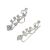Fabulous Sterling Silver Jewellery: Swirly Design Crystal Detailed Ear Pins / Crawlers 